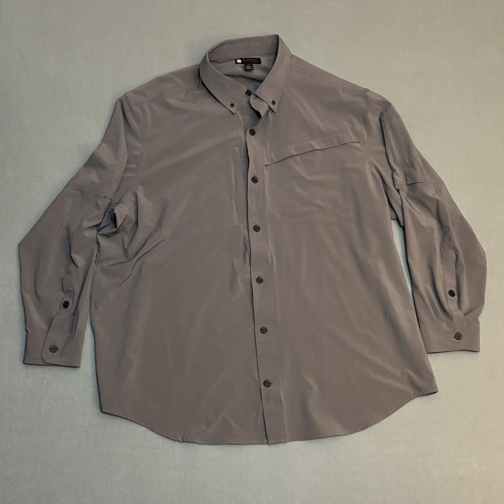 Duluth Alaskan Hardgear Shirt Men Size 3X Gray Long Sleeve Button Up Casual Vent